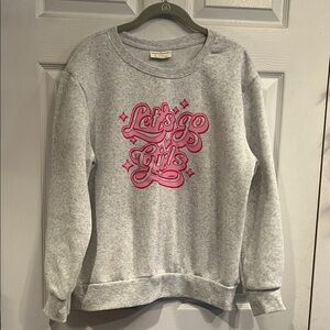 Bobbie Brooks Gray Sweatshirt with Pink Graphic